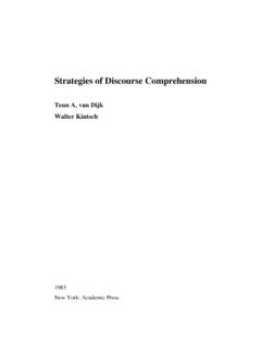 Strategies of Discourse Comprehension - Teun A. van Dijk