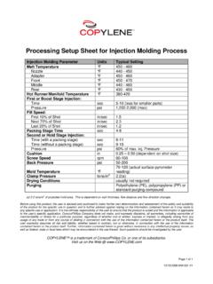 Processing SetUp Sheet Injection Molding - …