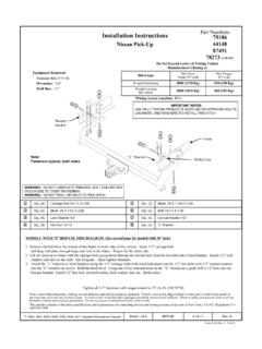 Installation Instructions Part Numbers: 75186 Nissan Pick ...