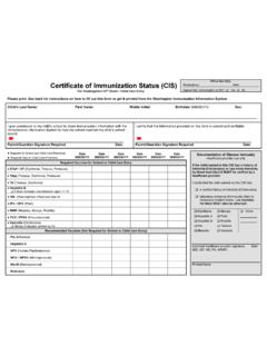 Certificate of Immunization Status form