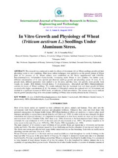 Vol. 5, Issue 8, August 2016 In Vitro Growth and ...