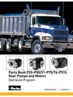 Parts Book P20-P50/51-P75/76-P315 Gear Pumps …