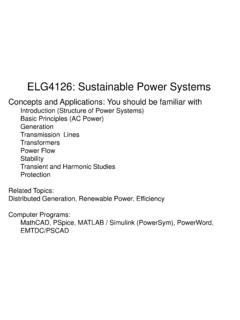 ELG4126: Sustainable Power Systems - University of Ottawa