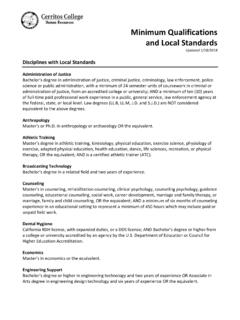 Minimum Qualifications and Local Standards - cerritos.edu