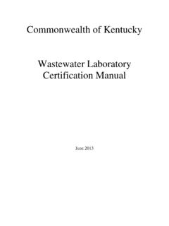 Commonwealth of Kentucky Wastewater …