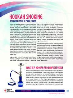 HookaH Smoking - American Lung Association
