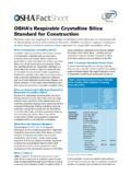 OSHA’s Respirable Crystalline Silica Standard for …