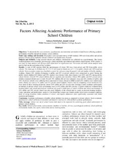 Factors Affecting Academic Performance of …