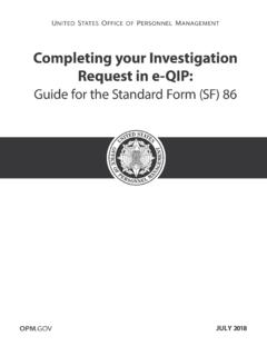 Completing your Investigation Request in e‐QIP