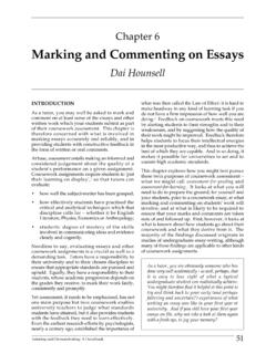 Marking and Commenting on Essays - University of Edinburgh