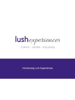 Introducing Lush Experiences