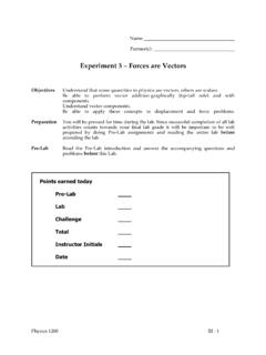 Experiment 3 – Forces are Vectors - College of Arts and ...