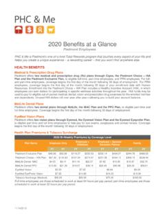 2020 Benefits at a Glance - Careers at Piedmont Healthcare