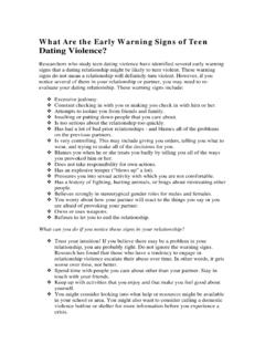 Warning Signs of Teen Dating Violence
