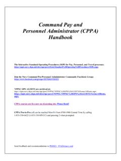 Command Pay and Personnel Administrator (CPPA) Handbook