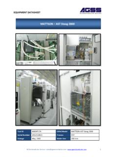 MATTSON AST Steag 2800 - AG Semiconductor