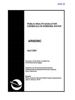 Public Health Goal for Arsenic, April 2004