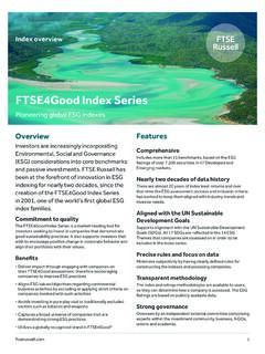 FTSE4Good Index Series - FTSE Russell Research Portal
