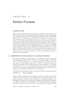 Signals, Systems and Inference, Chapter 9: Random Processes