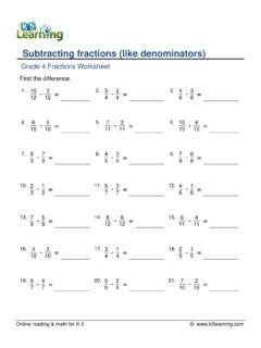 Subtracting fractions (like denominators) - K5 Learning