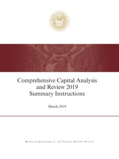 Comprehensive Capital Analysis and Review 2019 Summary ...
