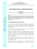 JOB SATISFACTION: A LITERATURE REVIEW