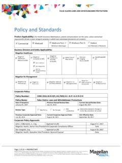 Policy and Standards - Magellan Provider
