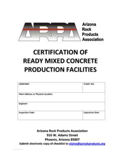 CERTIFICATION OF READY MIXED CONCRETE …