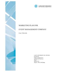 MARKETING PLAN FOR EVENT MANAGEMENT COMPANY