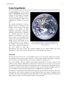 Gaia hypothesis - Harvard University