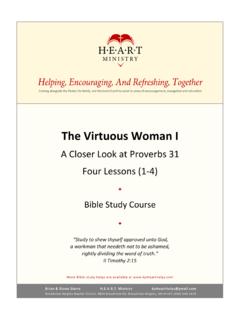 A Closer Look at Proverbs 31 Four Lessons (1-4)