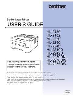 Brother Laser Printer USER’S GUIDE