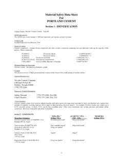 Material Safety Data Sheet For PORTLAND CEMENT