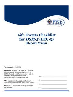 Life Events Checklist for DSM-5 (LEC-5)