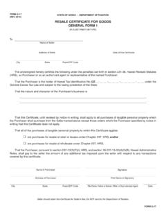 Form G-17, Rev. 2016, Resale Certificate for ... - Hawaii