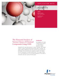 The Elemental Analysis of Various Classes of Chemical ...