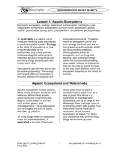 Lesson 1: Aquatic Ecosystems - USF