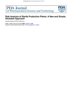 Risk Analysis of Sterile Production Plants: A New …