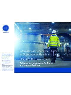 International General Certificate in Occupational Health ...