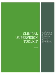 Clinical Supervision Toolkit Reference