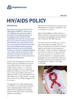 JUNE 2015 HIV/AIDS POLICY - Anglo American