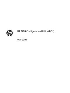 HP BIOS Configuration Utility (BCU)