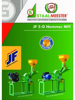 JF 2-D Hammer Mill - Staalmeester