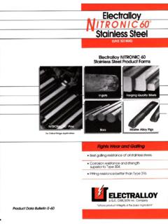 Nitronic 60 Technical Data - Specialty Steel Supply