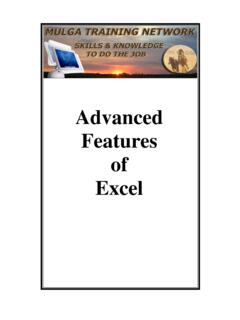 Advanced Features of Excel - Computer Technical …