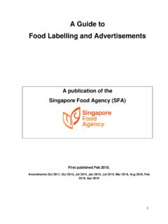 A Guide to Food Labelling and Advertisements - SFA