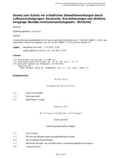 BImSchG Vorg&#228;nge (Bundes-Immissionsschutzgesetz