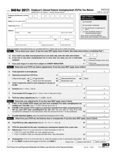 Form for 2017: Employer's Annual Federal Unemployment ...