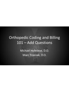 Orthopedic Coding and Billing 101 – Add Questions