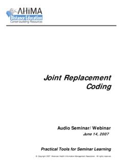 Joint Replacement Coding - AHIMA